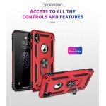 Wholesale iPhone XS Max Tech Armor Ring Grip Case with Metal Plate (Red)